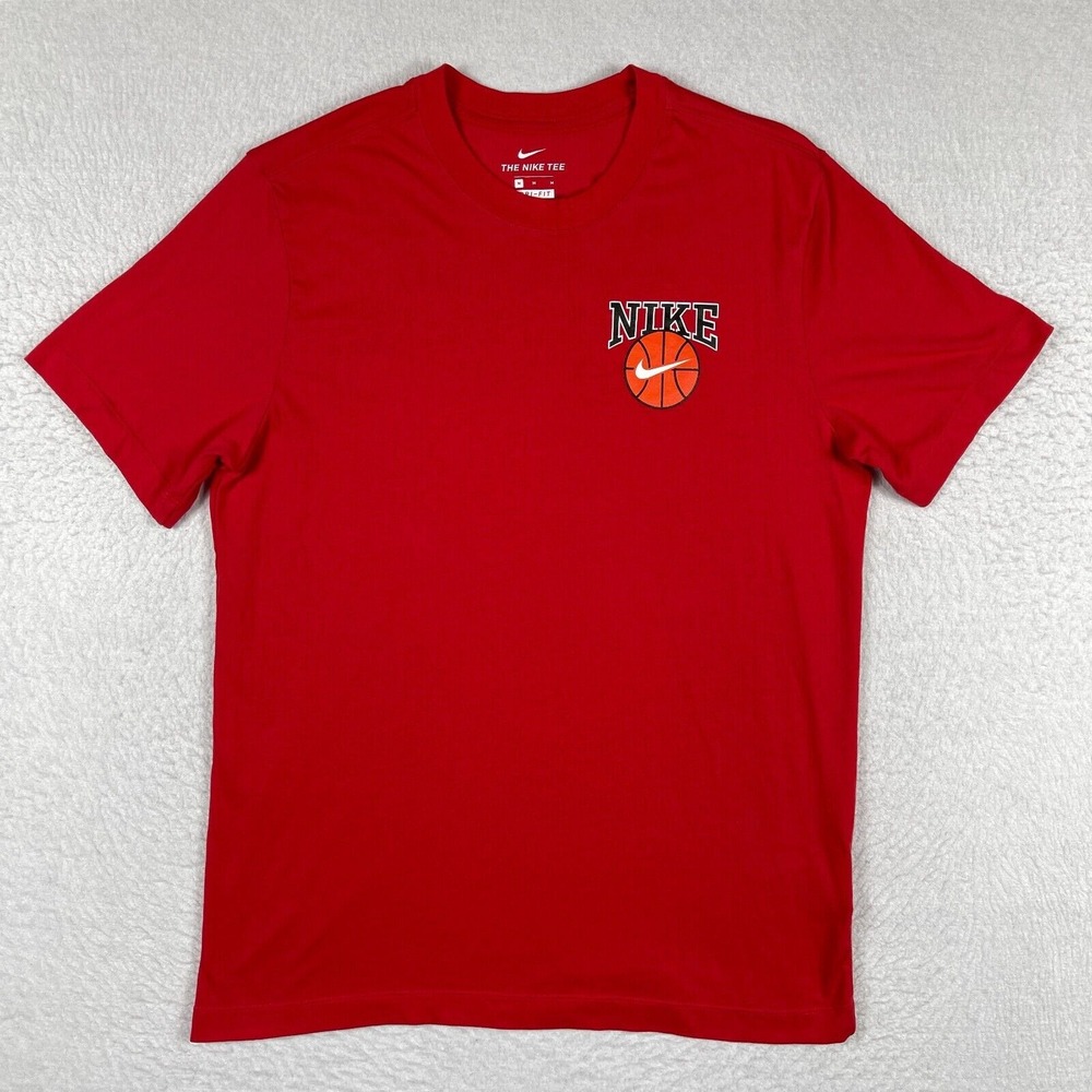 Nike Basketball T-Shirt‎ Mens Medium Red Dri-FIT Dunk Graphic Tee CD1286-657